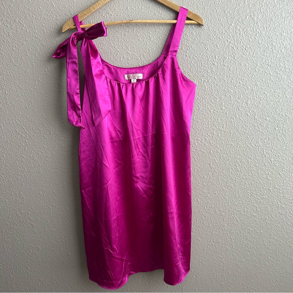 Paris Hilton Y2K Vintage hot pink satin slip dress L - Picture 1 of 7